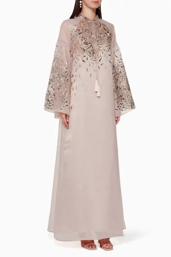 فستان روزانا بتصميم قفطان مطرز