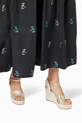 
Dellena 100 Wedge Sandals in Metallic Nappa