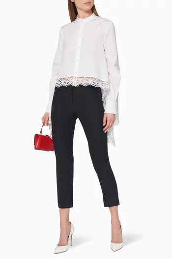 Leaf Crepe Cigarette Pants     
