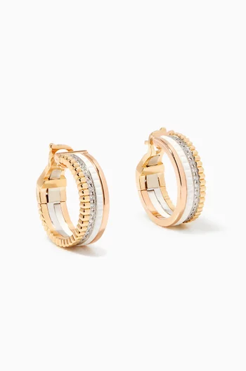 Quatre White Edition Diamond Hoop Earrings in 18kt Gold