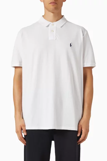 تي شيرت بولو بقصة ضيقة قماش شبكي