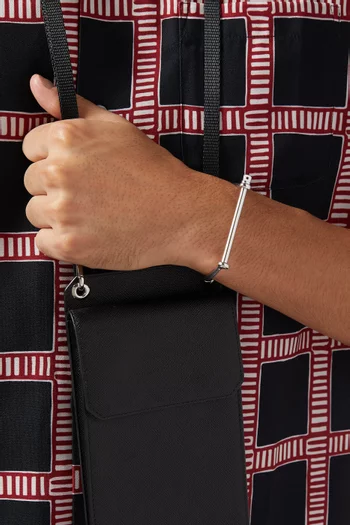 Thin Screw Cuff Bracelet in 18kt Silver Plating  