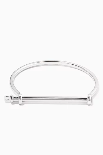 Thin Screw Cuff Bracelet in 18kt Silver Plating  