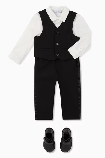Shirt, Waistcoat & Trousers Tuxedo Set 