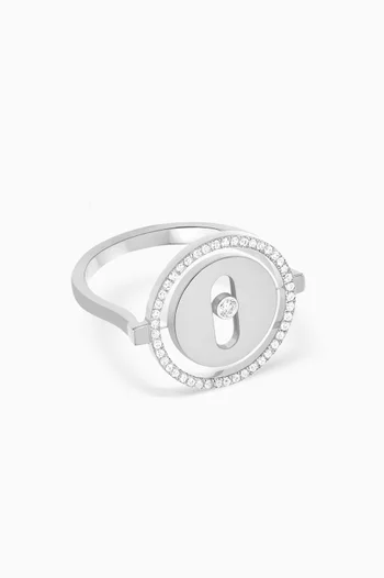 Lucky Move PM Diamond Ring in 18kt White Gold