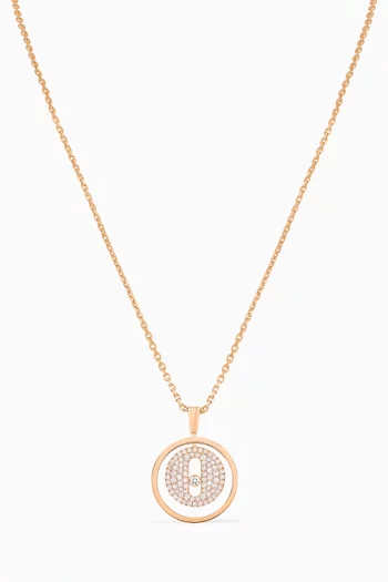 Lucky Move PM Pavé Diamond Necklace in 18kt Rose Gold  