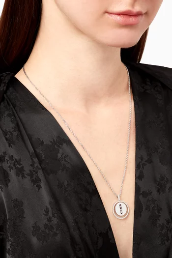 Lucky Move MM Diamond Necklace in 18kt White Gold    