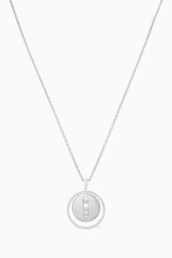 Lucky Move MM Diamond Necklace in 18kt White Gold    