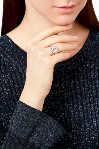 Lucky Move PM Pavé Diamond Ring in 18kt White Gold