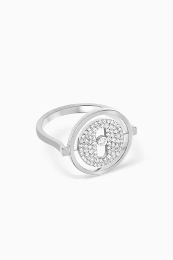 Lucky Move PM Pavé Diamond Ring in 18kt White Gold