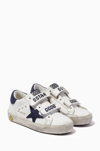 Old School Sneakers with Suede Star in Leather          