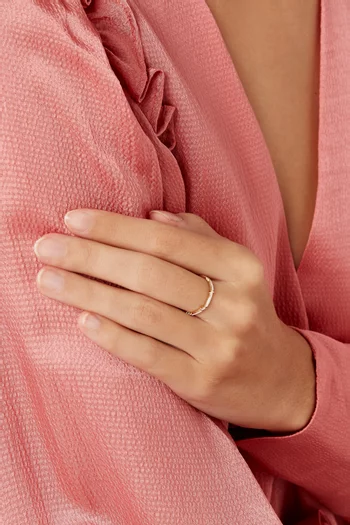 Mina Alef Letter Enamel Ring in 18kt Yellow Gold