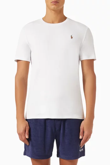 تي شيرت بفتحة رقبة مستديرة قطن جيرسيه