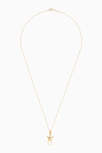 My Princess Pearl Diamond Pendant in 18kt Yellow Gold