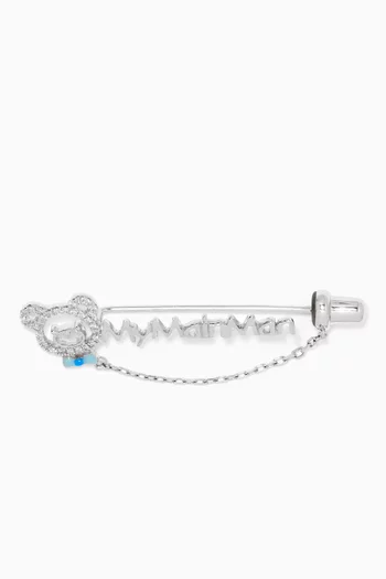 "My Main Man" Diamond Brooch in 18kt White Gold