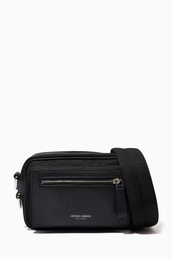 Reporter Bag in Nylon & Grained Leather  