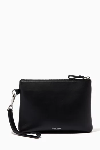 GA Beauty Bag in Nylon & Grained Leather  