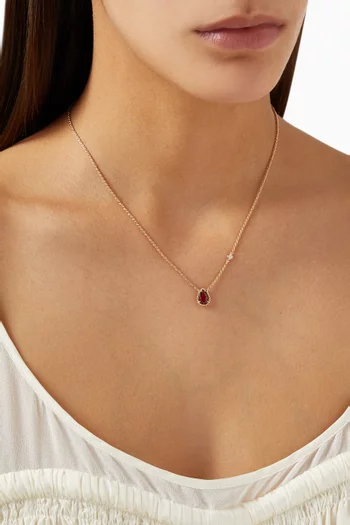 سلسلة سيربنت بوهيم ذهب وردي عيار 18 بدلاية مرصعة بالماس وحجر رودوليت مقاس XS