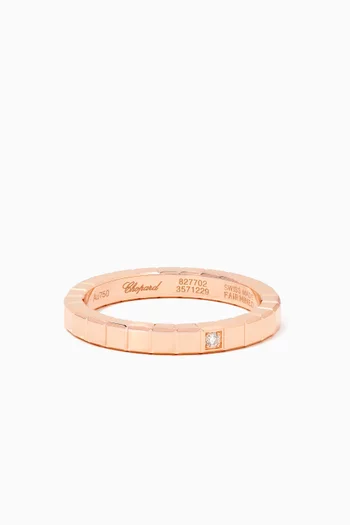 خاتم آيس كيوب بيور مرصع بماس ذهب وردي عيار 18