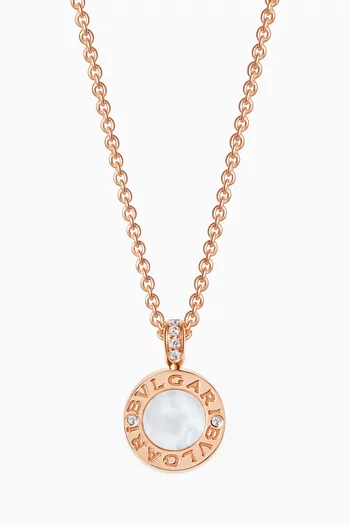 BVLGARI BVLGARI Mother of Pearl & Onyx Diamond Pavé Necklace in 18kt Rose Gold