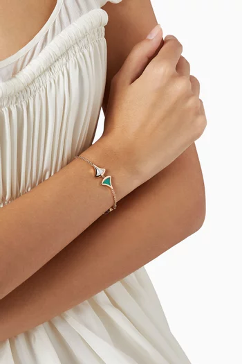 Divas' Dream Malachite & Mother of Pearl Bracelet in 18kt Rose Gold