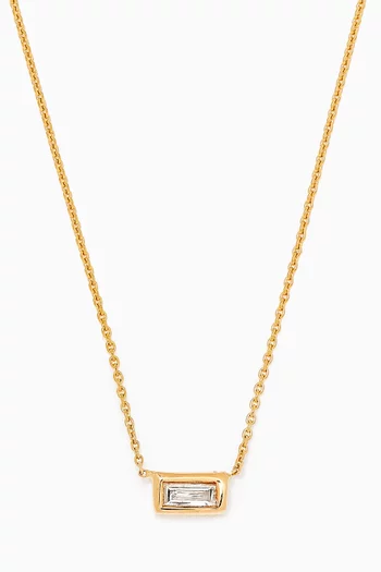 Small Baguette Diamond Necklace in 10kt Yellow Gold      