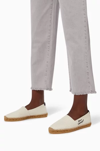 SAINT LAURENT Embroidered Espadrilles in Canvas