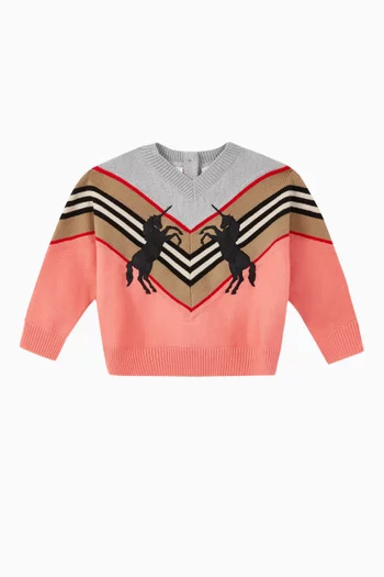 Icon Stripe & Unicorn Technical Wool Sweater  