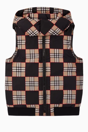 Chequer Down-Filled Puffer Gilet  
