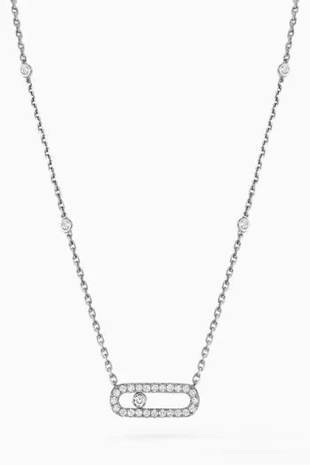Move Uno Pavé Diamond Necklace in 18kt White Gold 