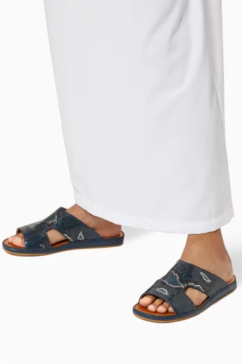 حذاء ويسترن أركا مفتوح جلد أفعى