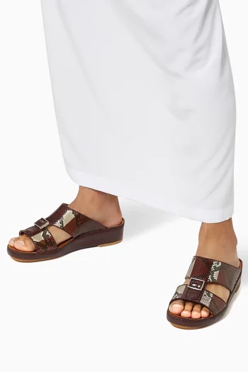 Quadratura Sandals in Python Leather  