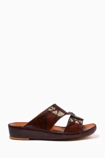 Quadratura Sandals in Python Leather  