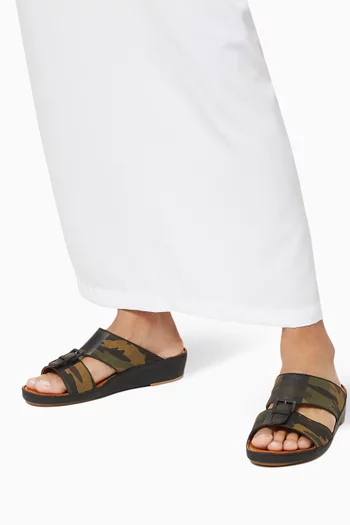 Cinghia Sandals in Camo Fabric   
