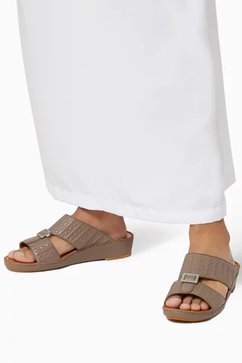 Quadratura Sandals in Matelassé Lambskin Leather   