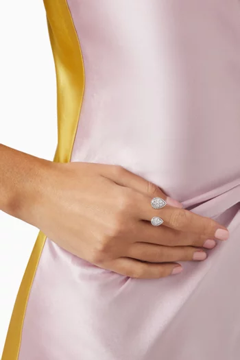 خاتم سيربنت بوهيم بتصميم دمعتين مرصعتين بالماس ذهب أبيض عيار 18