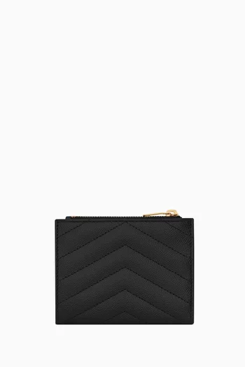 Cassandre Zipped Card Case in Matelassé Leather