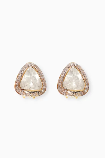 Leher Diamond Stud Earrings in 18kt Gold