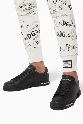 Portofino Mini Logo Sneakers in Leather