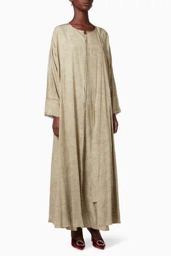طقم عباية كتان