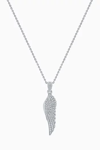 Wings Classic Diamond Pendant in 18kt White Gold