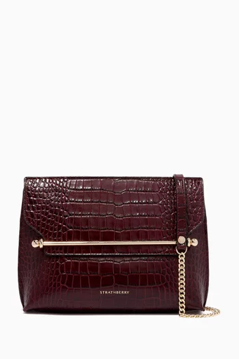 Stylist Crossbody Bag in Croco Embossed Leather    