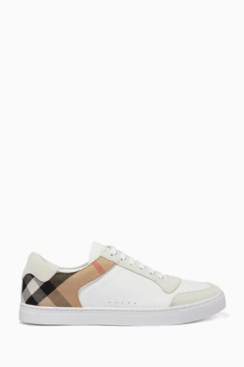 Sneakers in Leather, Suede & House Check Cotton    