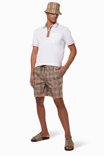 Small Scale Check Drawcord Swim Shorts  