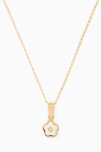 Floral Diamond Pendant in 18kt Yellow Gold  