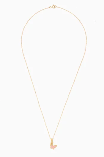 Butterfly Diamond Pendant Necklace in 18kt Yellow Gold        