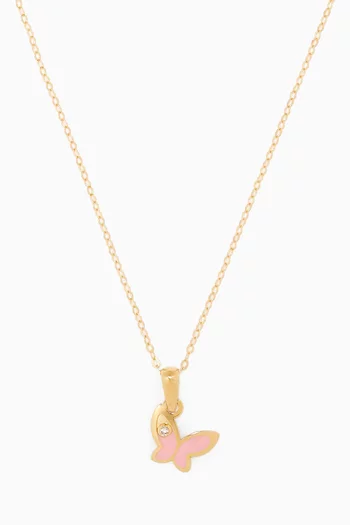 Butterfly Diamond Pendant Necklace in 18kt Yellow Gold        