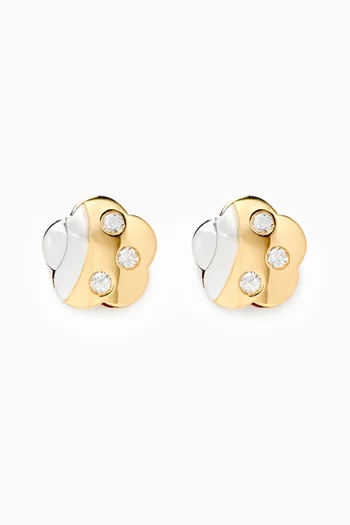 Flower Diamond Earrings in 18kt Gold