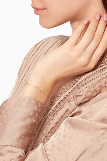 سوار كونستيلاشن مزين بنجوم مرصعة بماس ذهب أصفر عيار 18