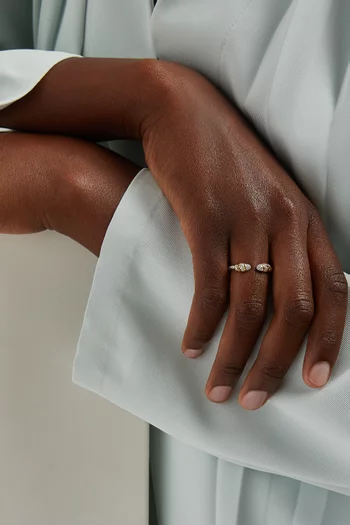 خاتم بيتيت هيلينا مرصع بالماس ذهب أصفر عيار 18